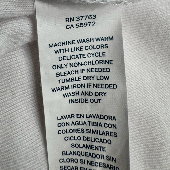 Perry Ellis Men’s White Short Sleeve V-neck Shirt w/ Striped Detailing Sz Large - Picture 7 of 7